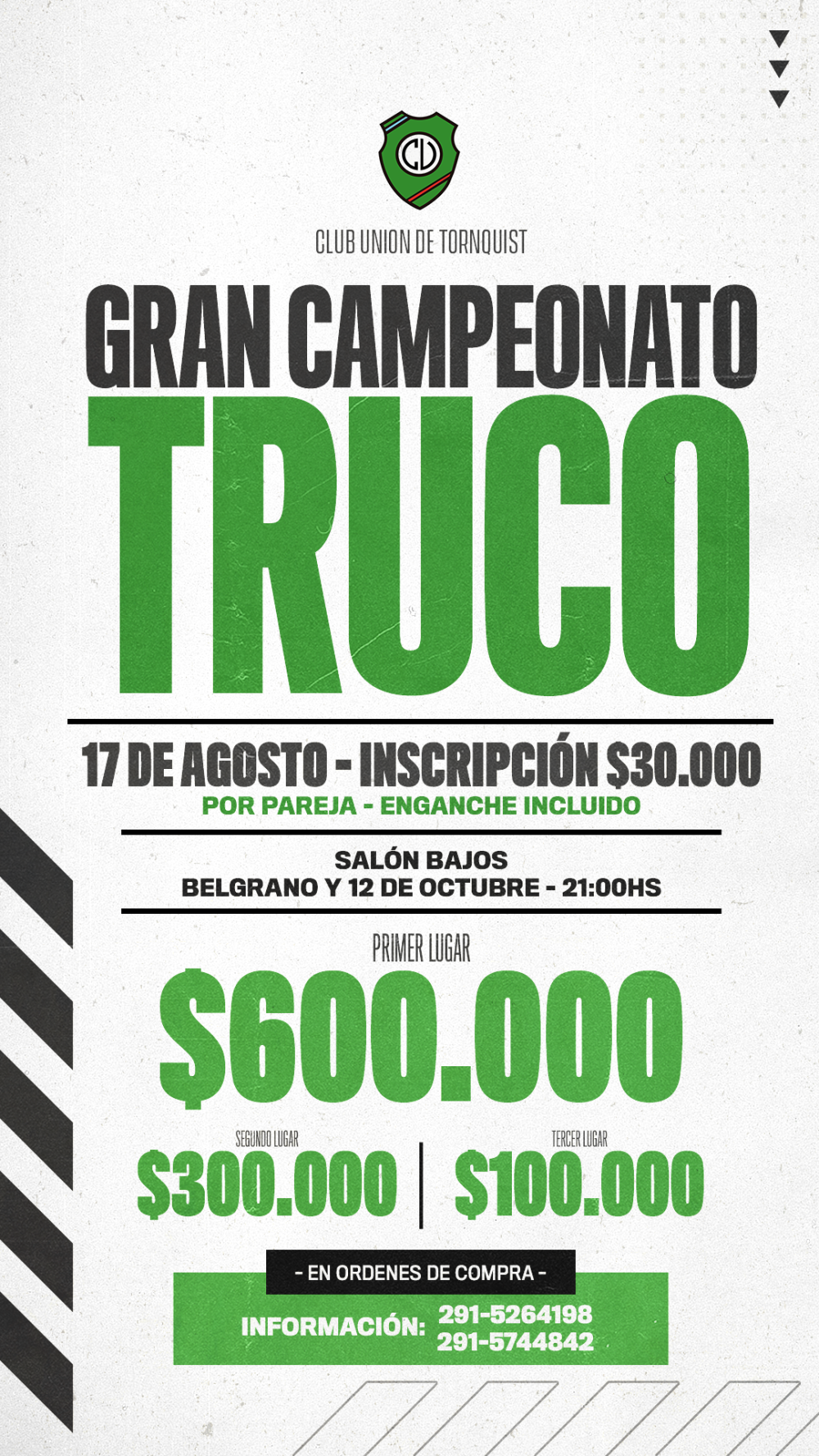 El Club Unión realizará un campeonato de Truco con $1 millón en premios