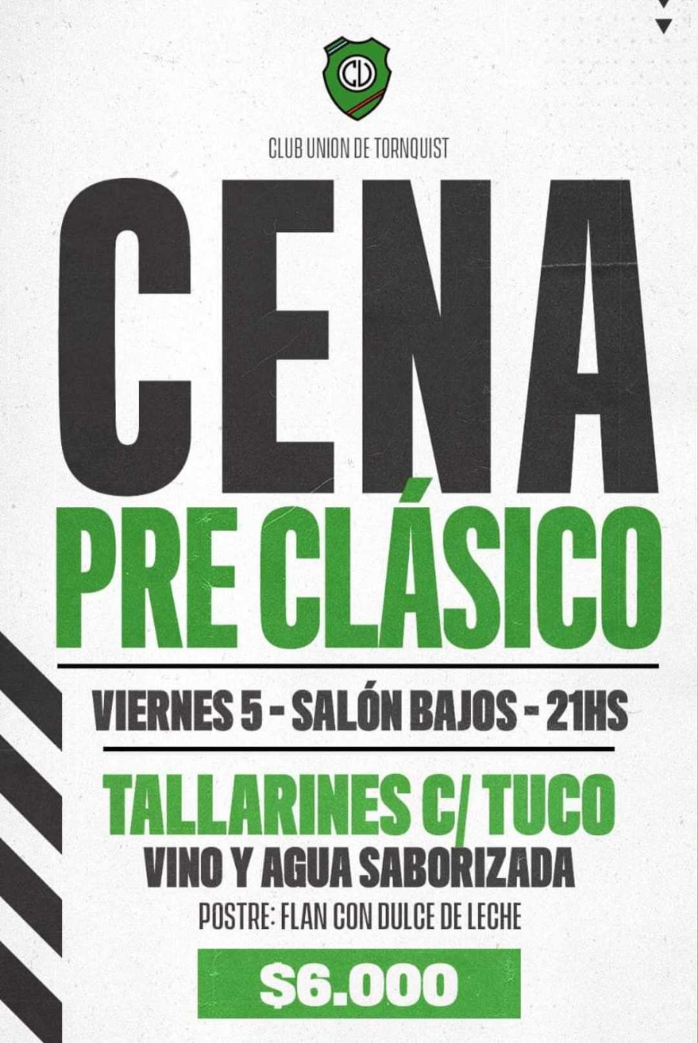 Este viernes habrá cena preclásico en el Club Unión