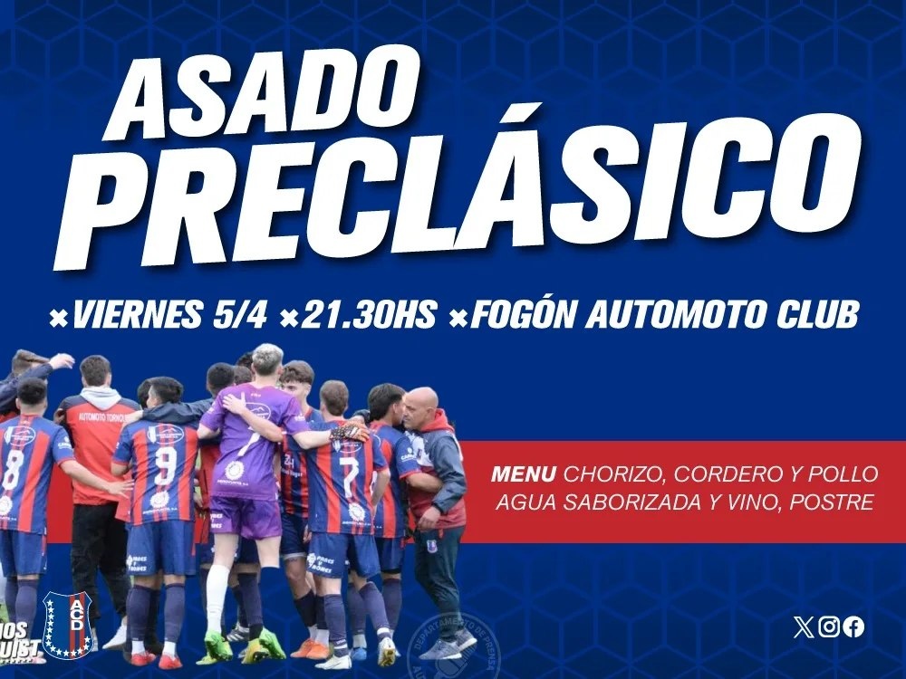 5 de abril: Asado preclasico en el Automoto Club Deportivo