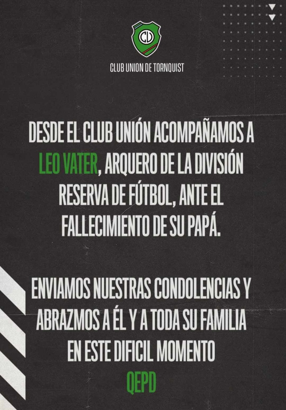 Participación del Club Unión por fallecimiento