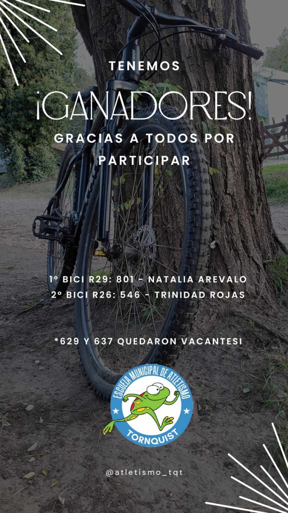 Se conocen los ganadores de las bicicletas del bono contribución de la Escuela Municipal de Atletismo