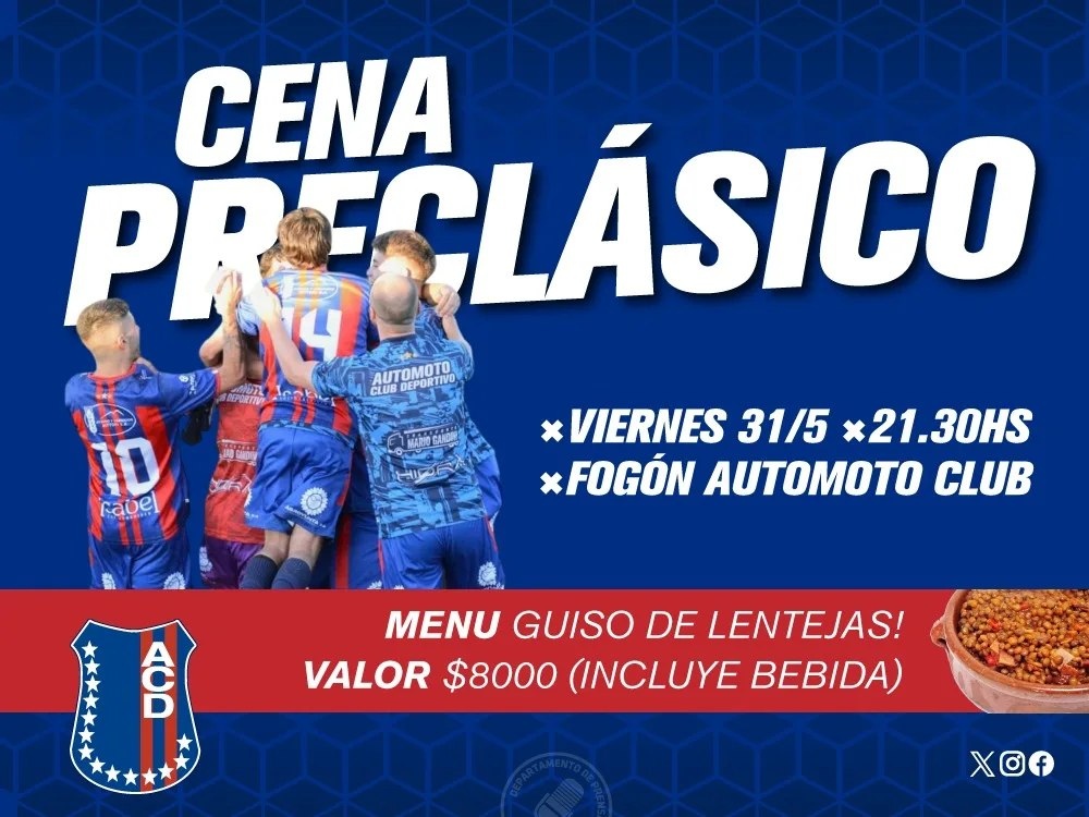 Esta noche se realiza la cena preclásico del Automoto Club Deportivo