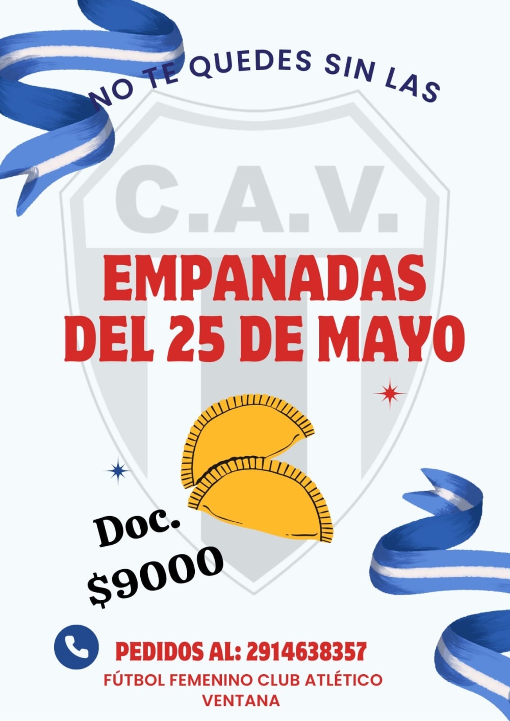 Venta de empanadas del 25 de mayo a cargo del fútbol femenino del Club A. Ventana