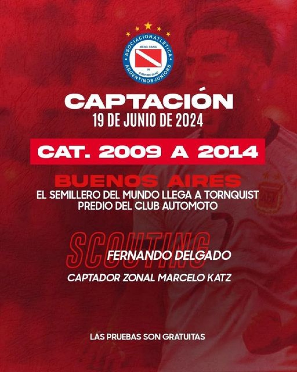 El departamento de captación de Argentinos Juniors llega a Tornquist