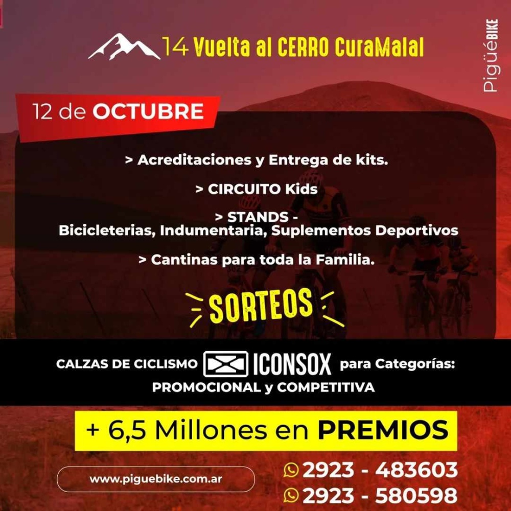 Invitan a participar de la 14º Vuelta al Cerro Cura Malal