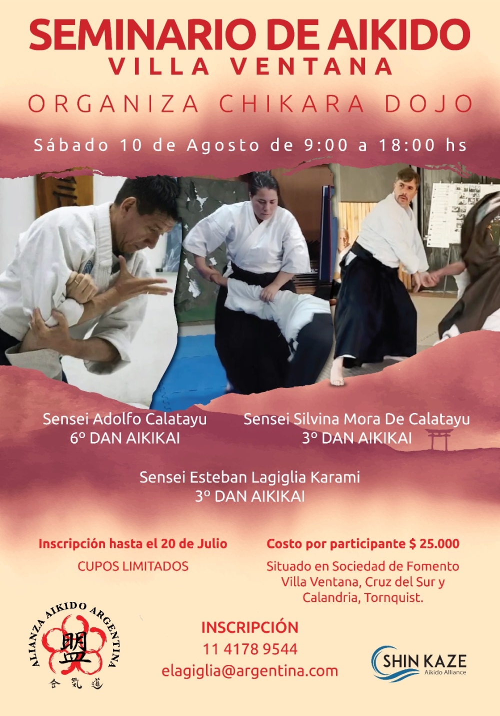 10 de agosto: Se dictara un seminario de aikido en Villa Ventana