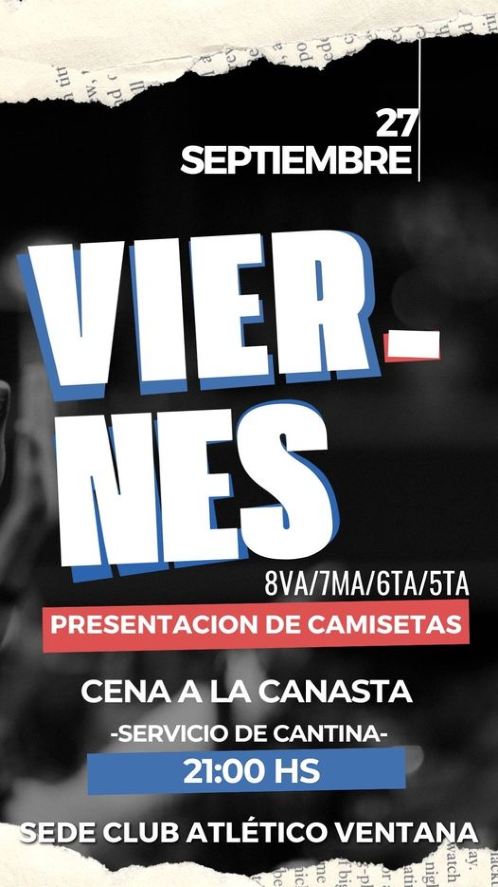 Esta noche: Gran presentación de camisetas del Club Atlético Ventana