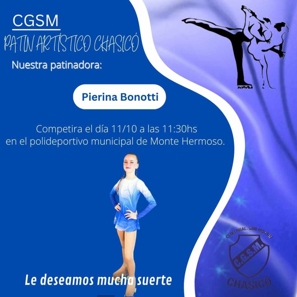 Patinadoras del Club San Martin de Chasico tendrán actividad en Monte Hermoso