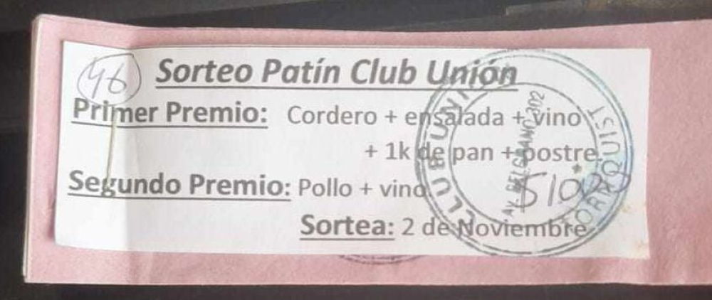 Bono contribución organizado por el grupo de patín del Club Unión