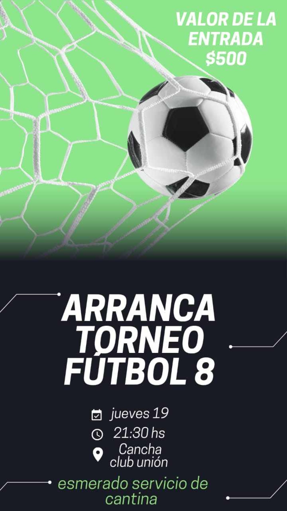 Esta noche comienza un torneo de futbol 8 en el predio del Club Unión