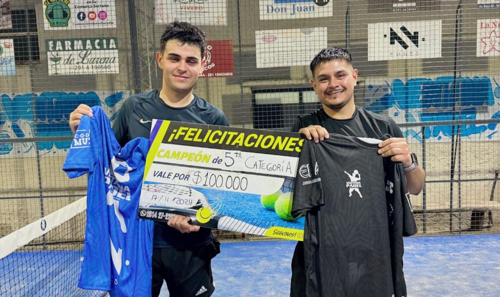 Facundo Suarez - Luciano Ferrarini se quedaron con el ultimo torneo de quinta categoría de Ventana Padel