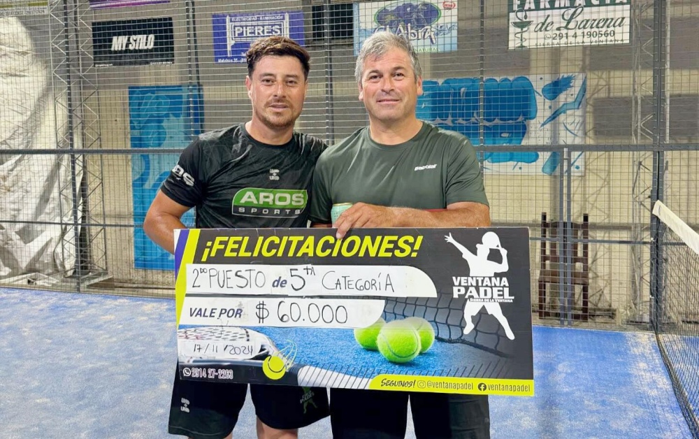 Facundo Suarez - Luciano Ferrarini se quedaron con el ultimo torneo de quinta categoría de Ventana Padel