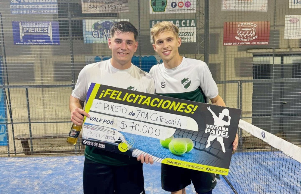 Sebastián Strbic - Mariano Sabalza, campeones de séptima categoría en Ventana Padel