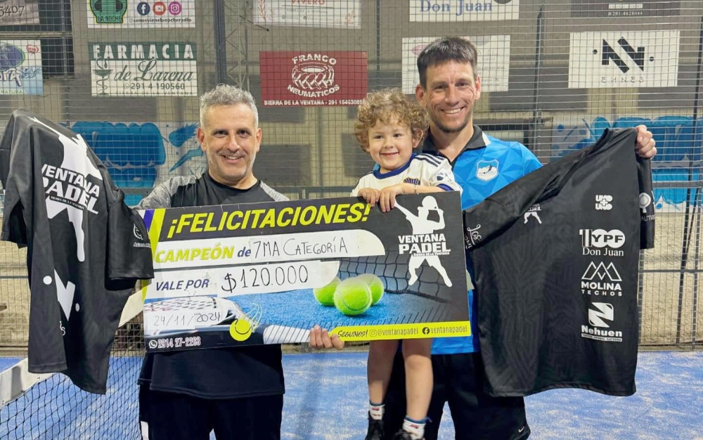 Sebastián Strbic - Mariano Sabalza, campeones de séptima categoría en Ventana Padel