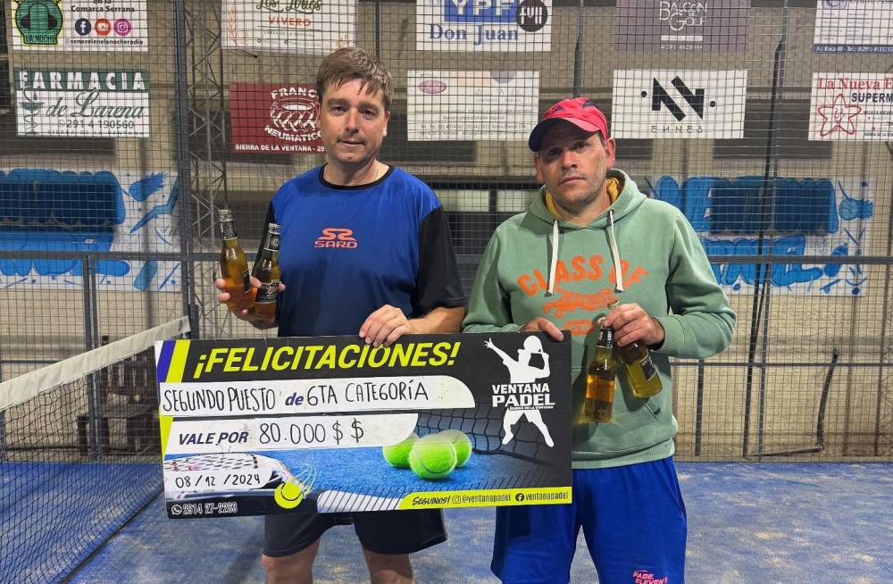 Hubo final pringlense en el ultimo torneo del año de sexta categoría de Ventana Padel