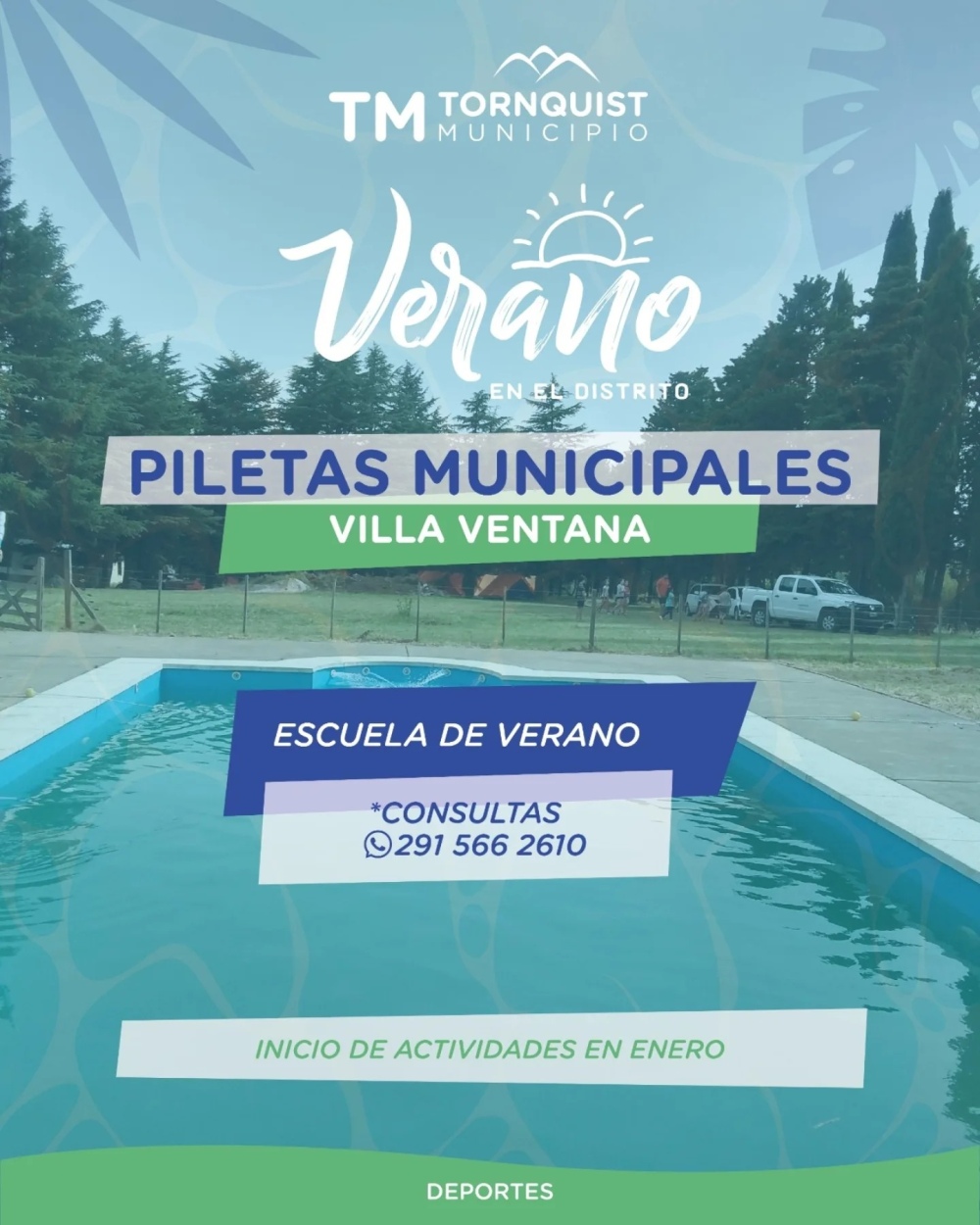 Horarios y disciplinas disponibles en las piscinas municipales de todo el distrito