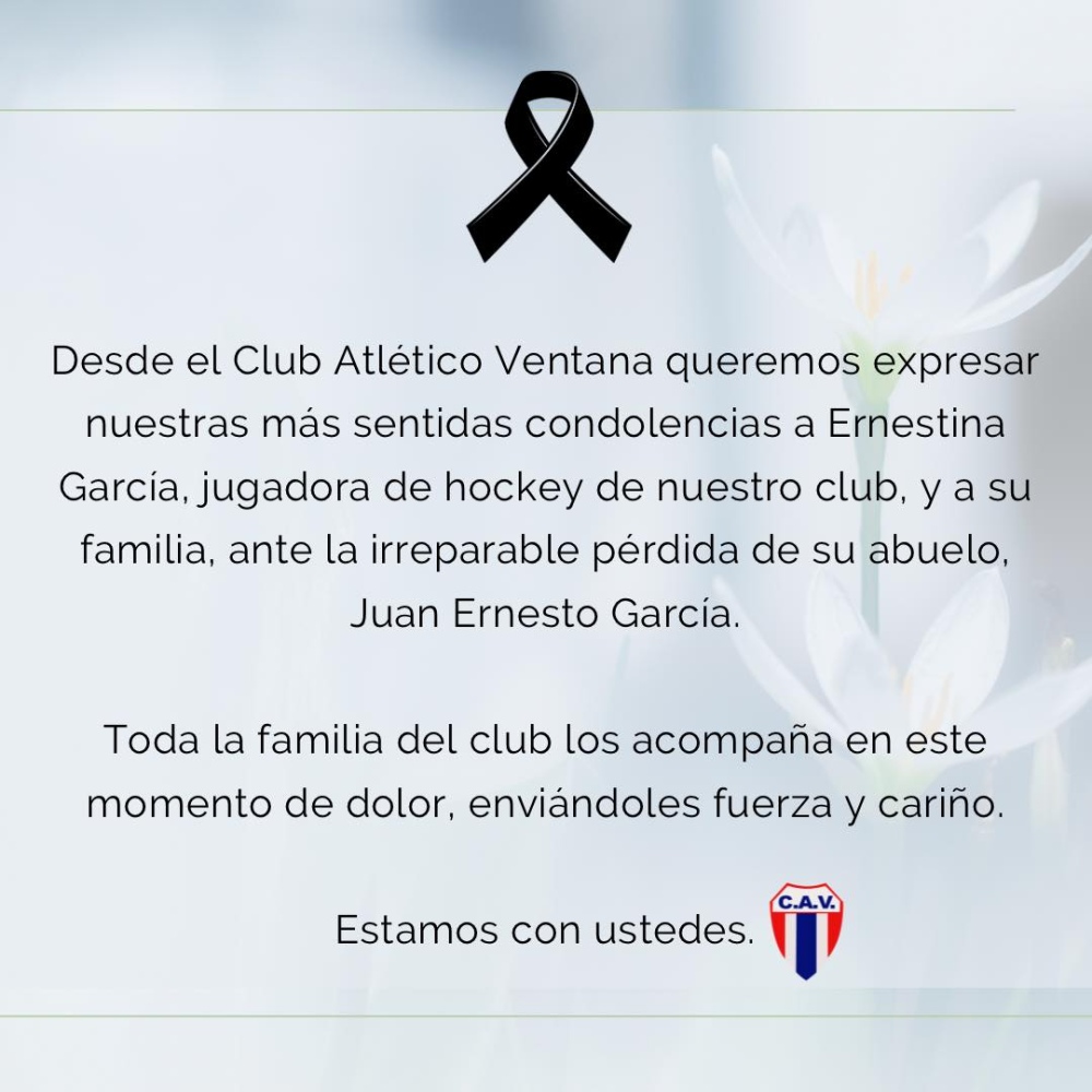 Participación del Club Atlético Ventana por fallecimiento