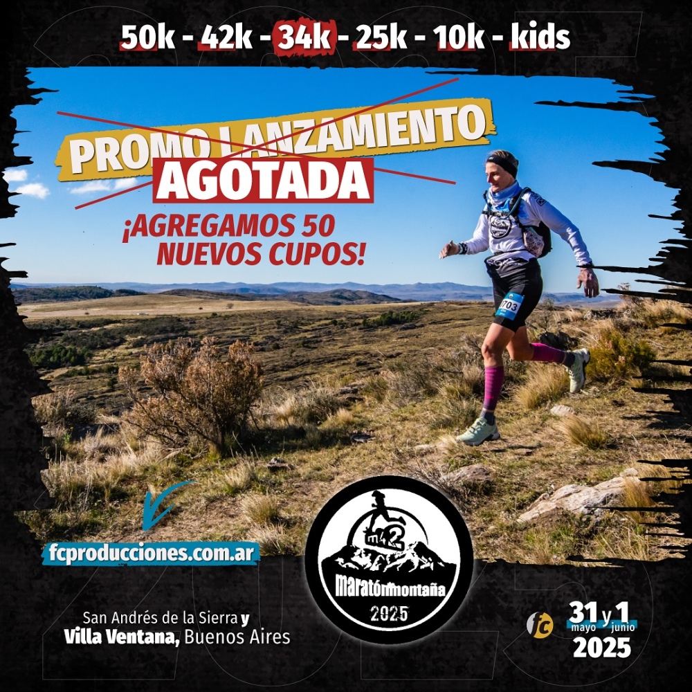 Agregaron 50 nuevos cupos para la Maratón de Montaña 2025