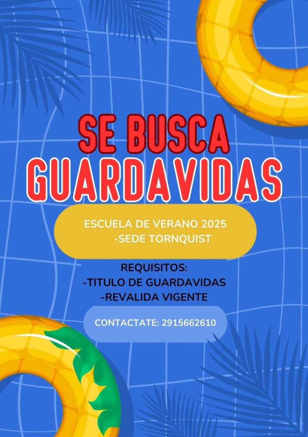 Se busca guardavidas para Escuela de Verano 2025 con sede en Tornquist