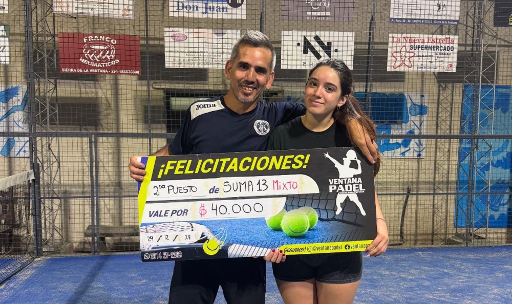 Agustina Corino y Darío González, campeones del primer torneo de verano de Ventana Padel