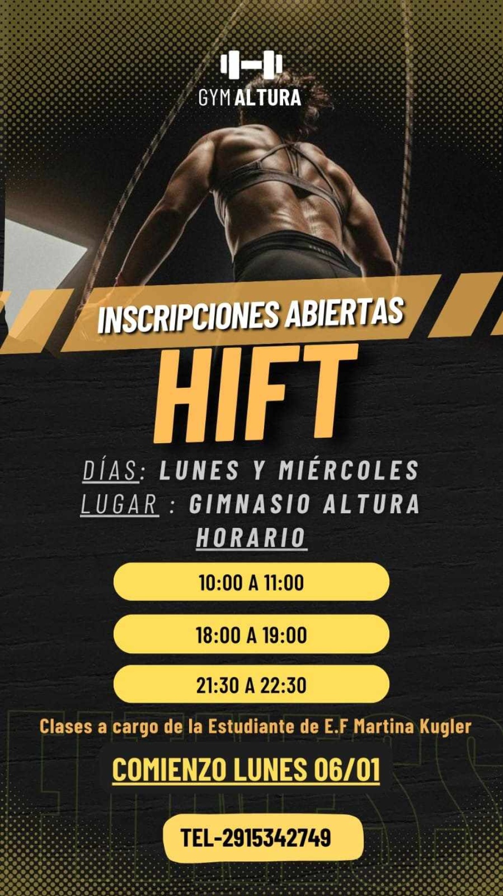 Desde el lunes 6 de enero comienza una nueva actividad en Gimnasio Altura