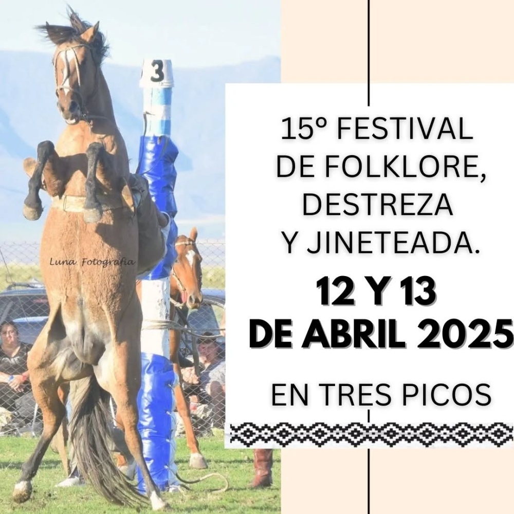 Fecha confirmada para el 15º festival de folklore, destreza y jineteada del Club Sportman de Tres Picos