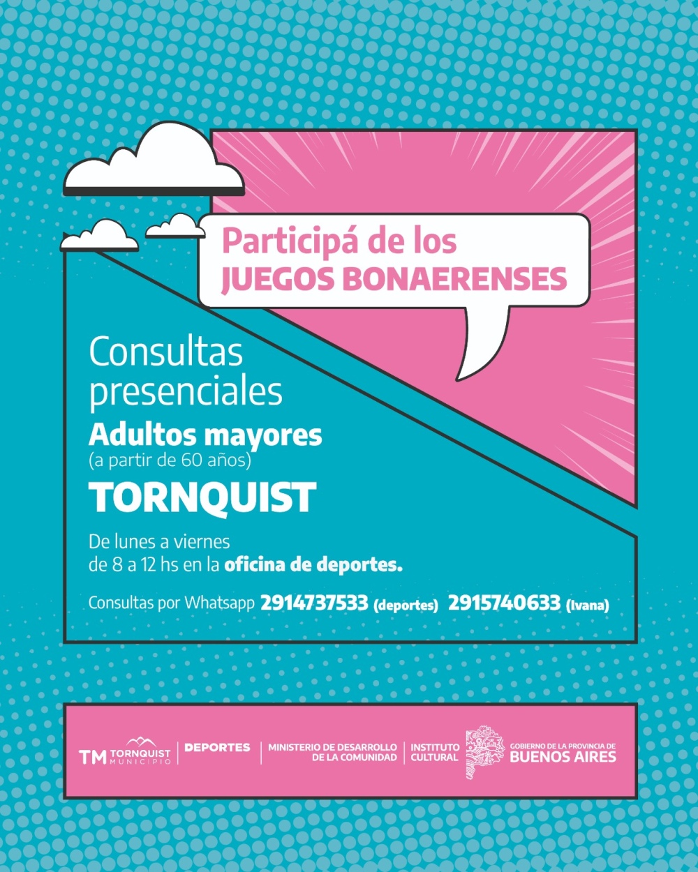 Juegos Bonaerenses: Consultas presenciales para adultos mayores