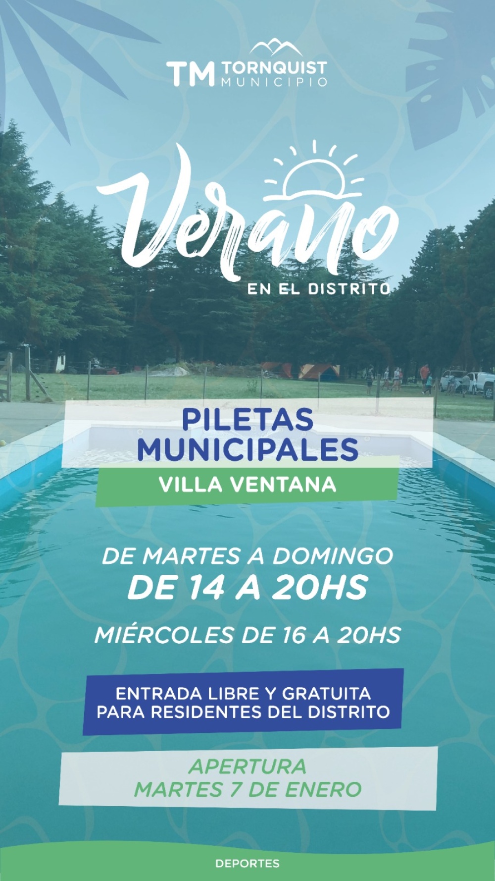 Este martes comienza la temporada en la pileta municipal de Villa Ventana