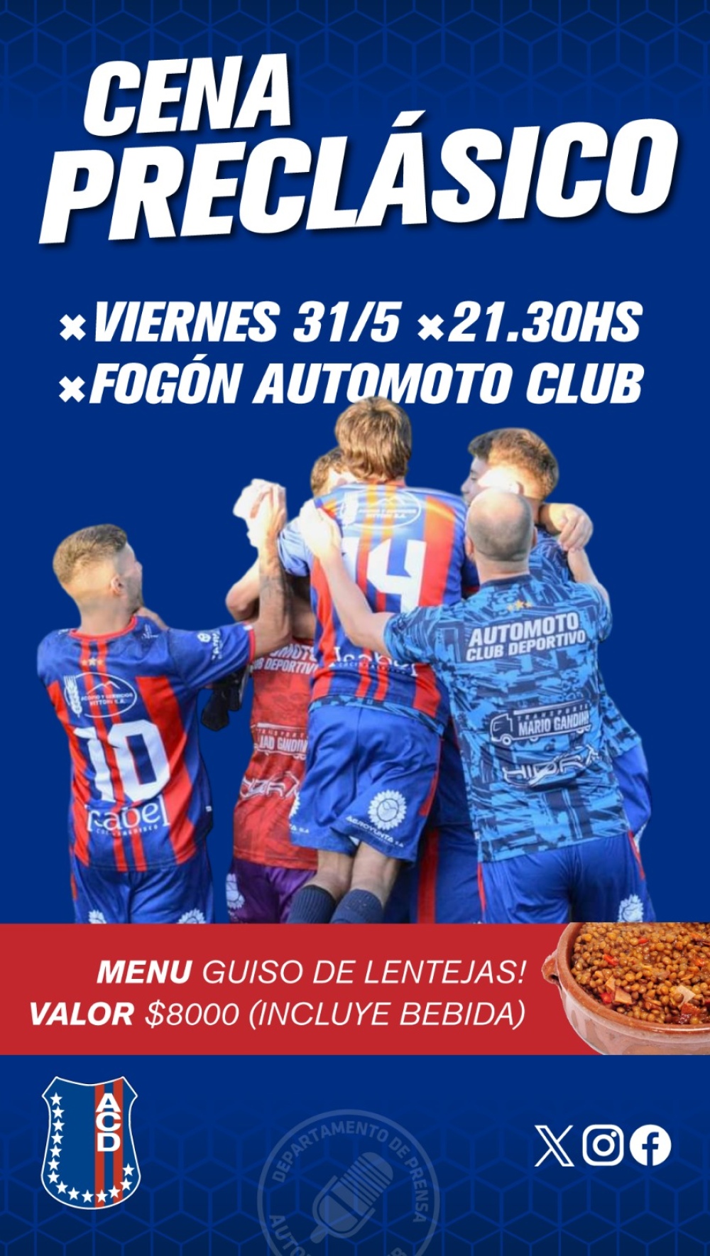 Esta noche se realiza la cena preclásico del Automoto Club Deportivo