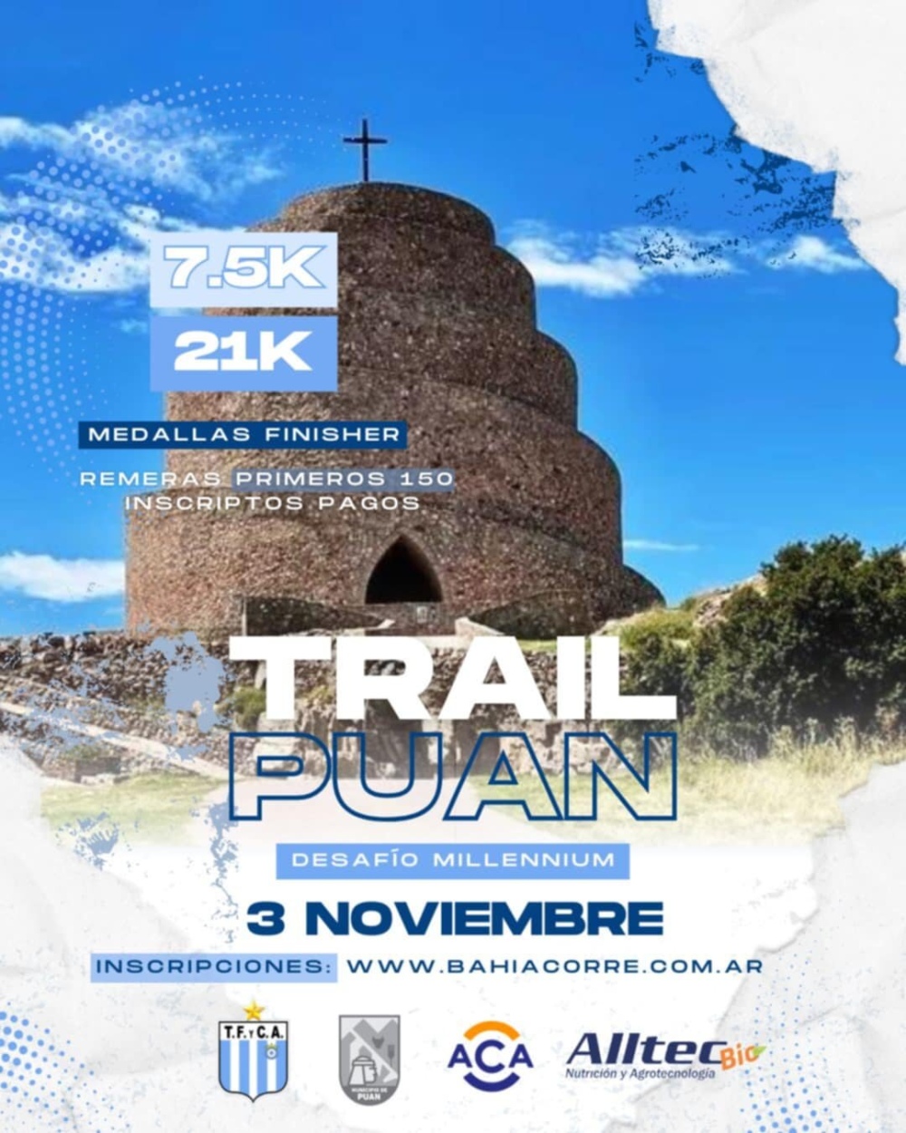 Invitan a participar del Trail Puan Desafío Millennium a realizarse el 3 de noviembre