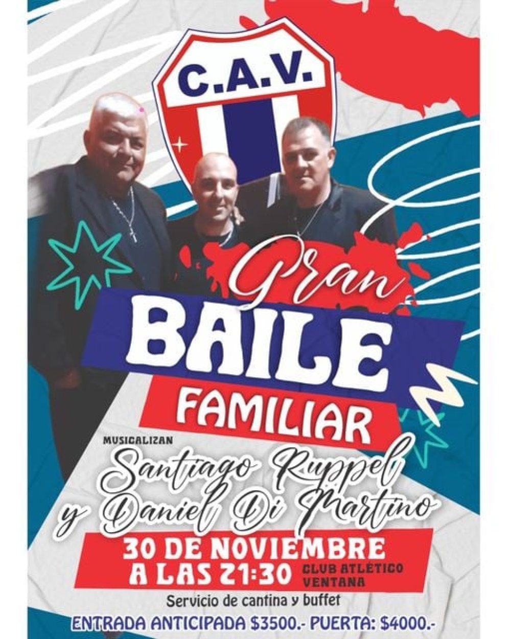 30 de noviembre: Gran baile familiar en el Club Atlético Ventana