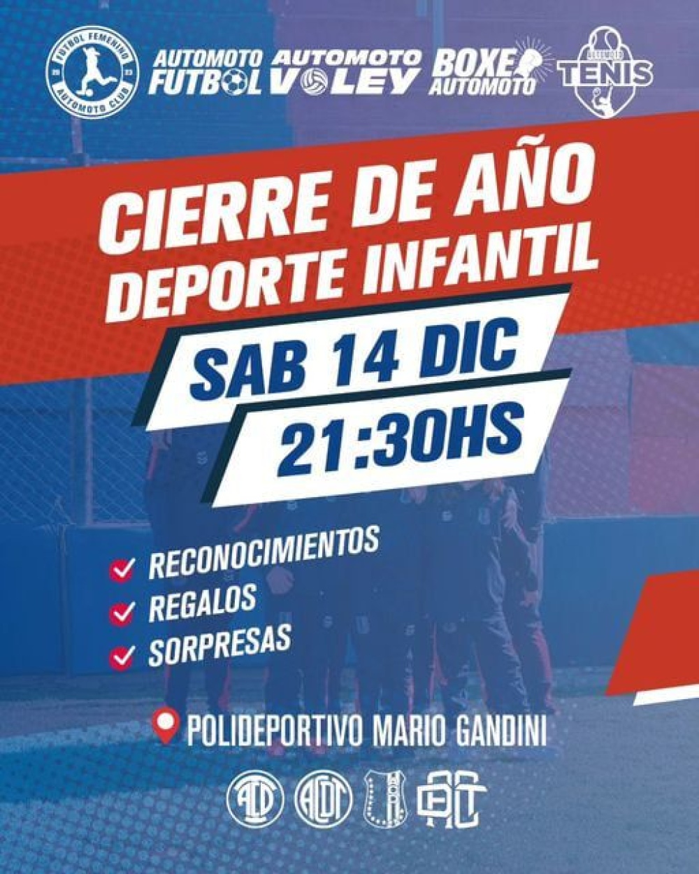 14 de diciembre: Cierre de año para el deporte infantil del Automoto Club Deportivo