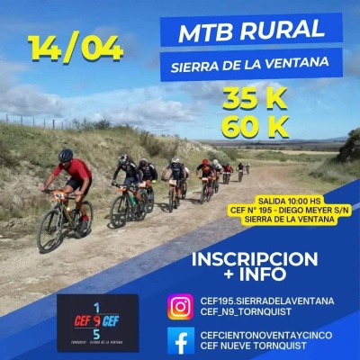 Todavía estas a tiempo de inscribirte para el MTB Rural a realizarse este domingo 28 de abril