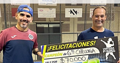 Gastón Llado - Mario Piñero, campeones de sexta categoría en Ventana Padel