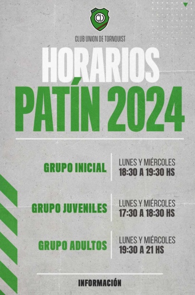 Todavía estas a tiempo de sumarte a las clases de patín en el Club Unión