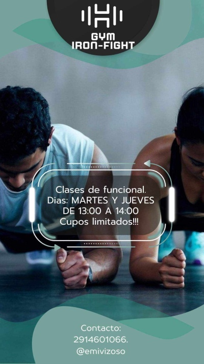 Sumate a las clases de funcional que se dictan en Gym Iron Fight