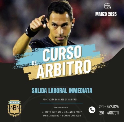 Curso de árbitro de fútbol 2025 de la Asociación Bahiense de Arbitros