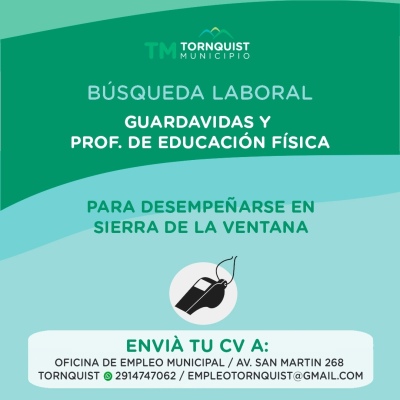 Búsqueda laboral de guardavidas y profesores de Educación Física