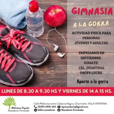 En septiembre inicia la actividad física para jóvenes y adultos en Villa Ventana