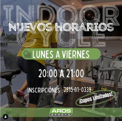 Nuevos horarios de Indoor Cycle en Aros Sports de Sierra de la Ventana